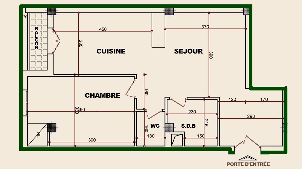 PLAN F2 – 65m² (Résidence AL MANDARA)